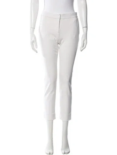 Pre-owned Diane Von Furstenberg Straight Leg Pants In White