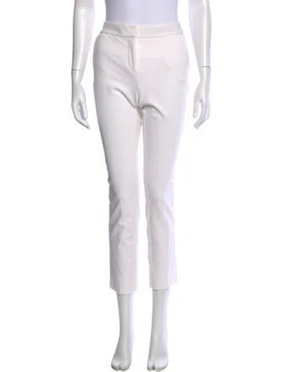 Pre-owned Diane Von Furstenberg Straight Leg Pants In White