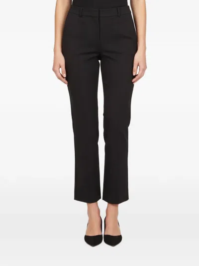 Pre-owned Diane Von Furstenberg Straight-leg Trousers In Black
