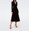 Diane Von Furstenberg Strand Midi Dress In Black
