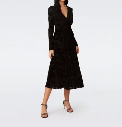 Diane Von Furstenberg Strand Midi Dress In Black