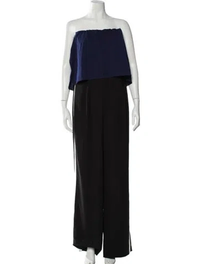 Pre-owned Diane Von Furstenberg Strapless Jumpsuit In Black
