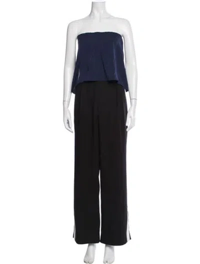 Pre-owned Diane Von Furstenberg Strapless Jumpsuit In Black