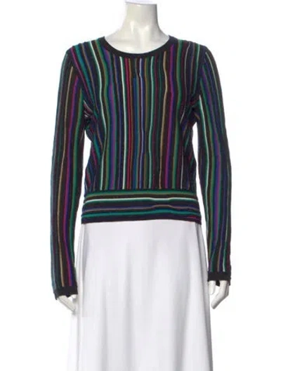 Pre-owned Diane Von Furstenberg Striped Crew Neck Sweater In Multi