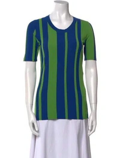 Pre-owned Diane Von Furstenberg Striped Crew Neck T-shirt In Multi