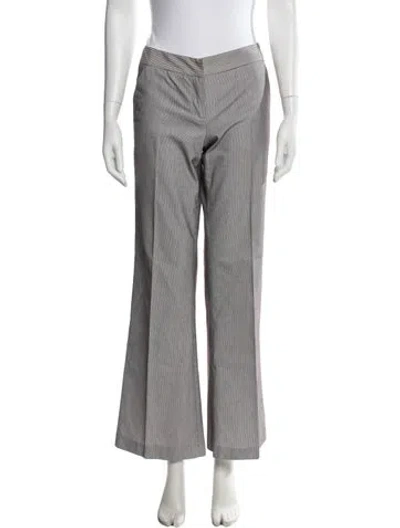 Pre-owned Diane Von Furstenberg Striped Flared Pants In White