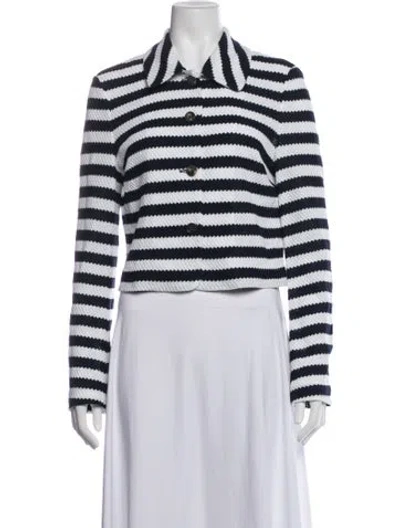 Pre-owned Diane Von Furstenberg Striped Jacket In Blue/white