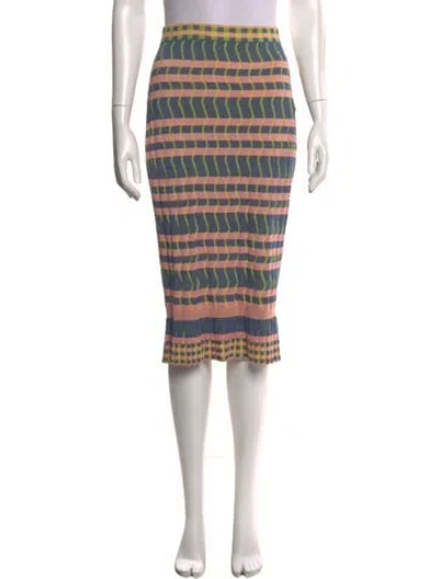 Pre-owned Diane Von Furstenberg Striped Knee-length Skirt In Blue