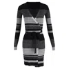 Diane Von Furstenberg Striped Knitted Wrap Dress In Multicolor Wool In Multi