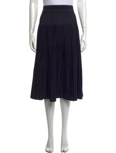 Pre-owned Diane Von Furstenberg Striped Midi Length Skirt In Blue