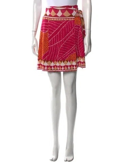 Pre-owned Diane Von Furstenberg Striped Mini Skirt In Pink