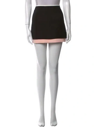 Pre-owned Diane Von Furstenberg Striped Mini Skirt W/ Tags In Black