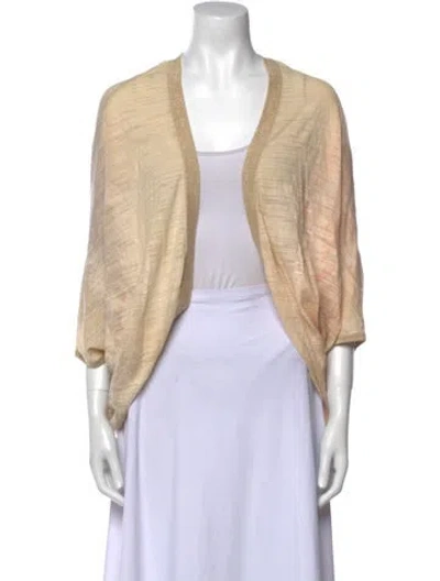 Pre-owned Diane Von Furstenberg Striped Open Front Crop Top