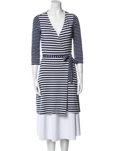 Pre-owned Diane Von Furstenberg Striped Robe In Multi