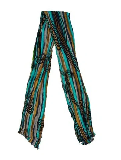 Pre-owned Diane Von Furstenberg Striped Scarf W/ Tags In Blue