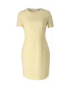 Diane Von Furstenberg Striped Seersucker Sheath Dress In Yellow And White Polyamide In Yellow