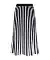 Diane Von Furstenberg Striped Midi Skirt In Black