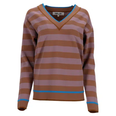 Diane Von Furstenberg Striped Sweater In Multicolor Viscose