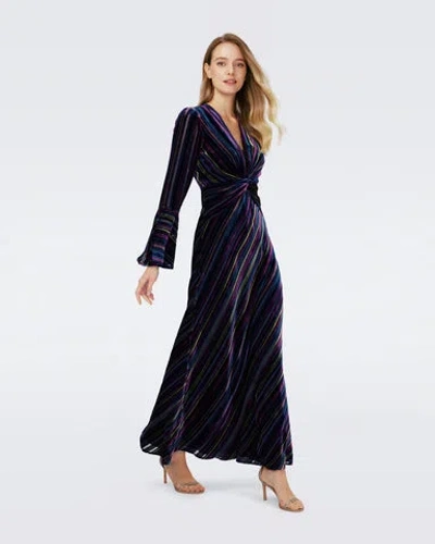 Diane Von Furstenberg Sudha Velvet Dress In Black
