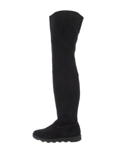 Pre-owned Diane Von Furstenberg Suede Boots In Black