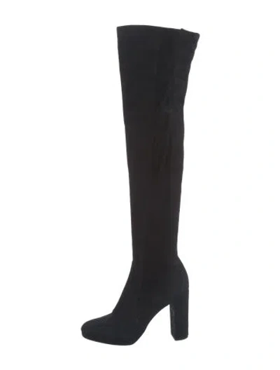 Pre-owned Diane Von Furstenberg Suede Boots In Black