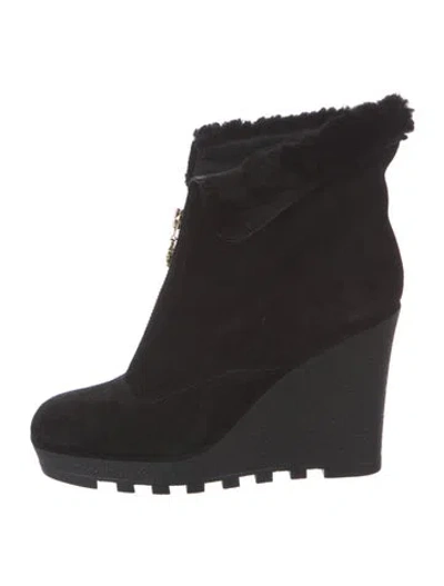 Pre-owned Diane Von Furstenberg Suede Boots In Black