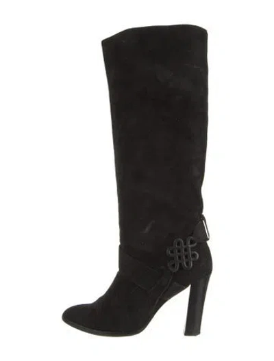 Pre-owned Diane Von Furstenberg Suede Boots In Black