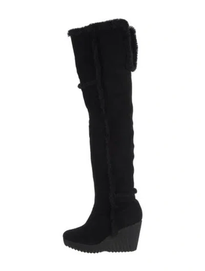 Pre-owned Diane Von Furstenberg Suede Boots In Black