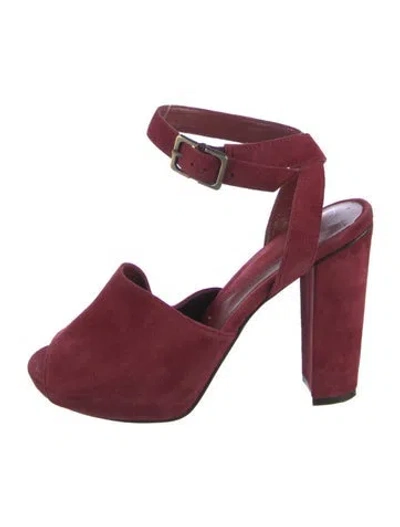 Pre-owned Diane Von Furstenberg Suede D'orsay Pumps In Burgundy