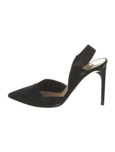 Pre-owned Diane Von Furstenberg Suede Slingback Pumps In Black