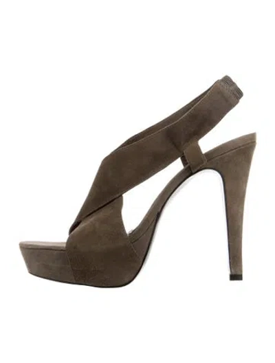 Pre-owned Diane Von Furstenberg Suede Slingback Pumps In Brown