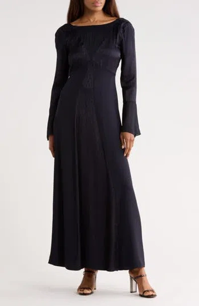 Diane Von Furstenberg Suparna Bell Sleeve Jacquard Maxi Dress In Blue