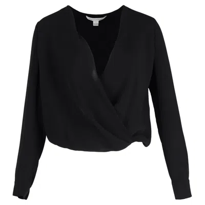 Diane Von Furstenberg Surpliced Top In Black Polyester