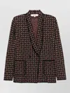 Diane Von Furstenberg Tailored Single-breasted Jacket With Geometric Pattern In Brown