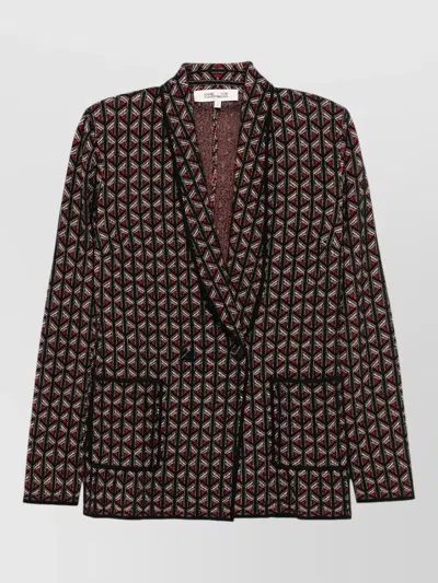 DIANE VON FURSTENBERG TAILORED BLAZER JACKET FRONT POCKETS LAPELS