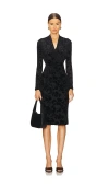 Diane Von Furstenberg Tamra Flocked Bodycon Midi Dress In Black