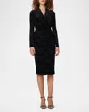 Diane Von Furstenberg Tamra Flocked Bodycon Midi Dress In Black