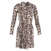 Diane Von Furstenberg Taya Leopard Drawstring Shirtdress In Animal Print Silk In Multi