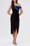 DIANE VON FURSTENBERG DIANE VON FURSTENBERG TERIN COLORBLOCK ONE-SHOULDER DRESS