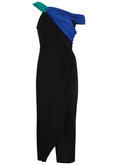 Diane Von Furstenberg Terin Off-the-shoulder Jersey Midi Dress In Black