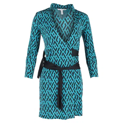 Diane Von Furstenberg Tessa Wrap Dress In Turquoise Silk In Blue