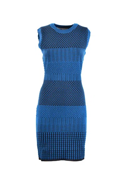 DIANE VON FURSTENBERG DIANE VON FURSTENBERG TEXTURED BODYCON DRESS WITH KNIT DESIGN AND SILHOUETTE