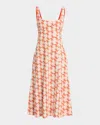 Diane Von Furstenberg Thalia Sleeveless Scoop-neck Midi Dress In Palm Geo Orange
