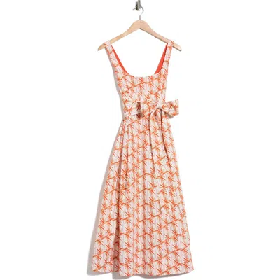 Diane Von Furstenberg Thalia Tie Waist Stretch Cotton Dress In Pattern