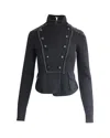 Diane Von Furstenberg Theodore Military Jacket In Grey Wool In Grey