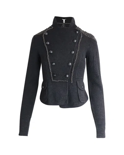 Diane Von Furstenberg Theodore Military Jacket In Grey Wool