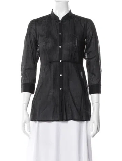 Pre-owned Diane Von Furstenberg Three-quarter Sleeve Blouse In Gray