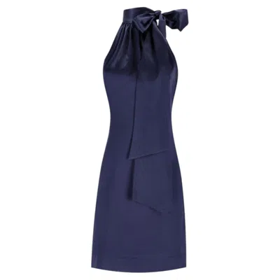 Pre-owned Diane Von Furstenberg Tie-up Halter Neck Silk Dress In Purple