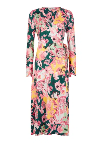 Diane Von Furstenberg Tilly Floral-print Silk-twill Wrap Dress In Multicoloured