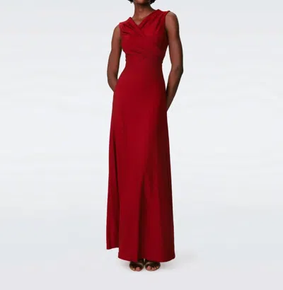 Diane Von Furstenberg Tomas Dress In Metallic Red